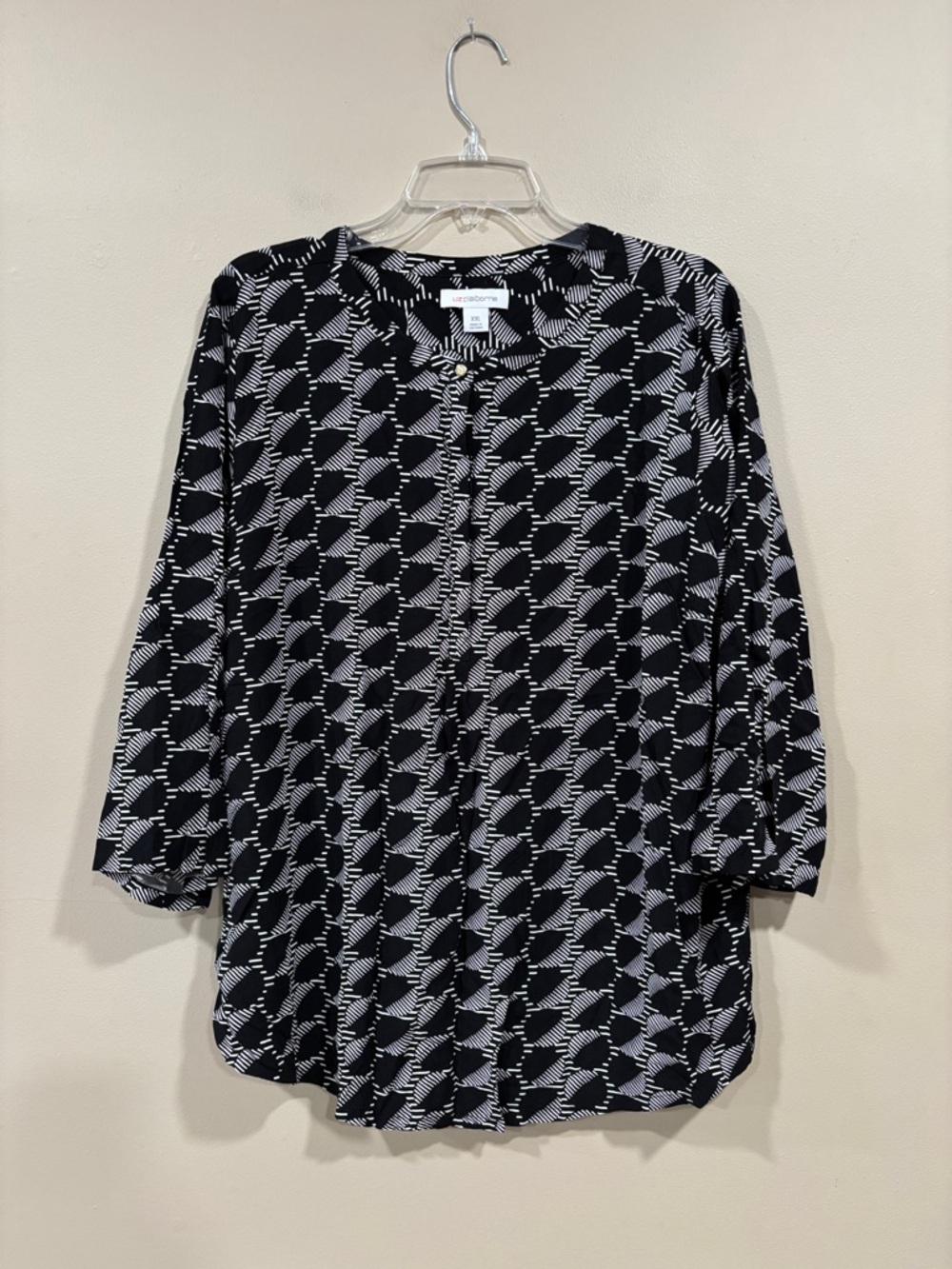 Liz Claiborne Women’s Popover Blouse Black Size XXL